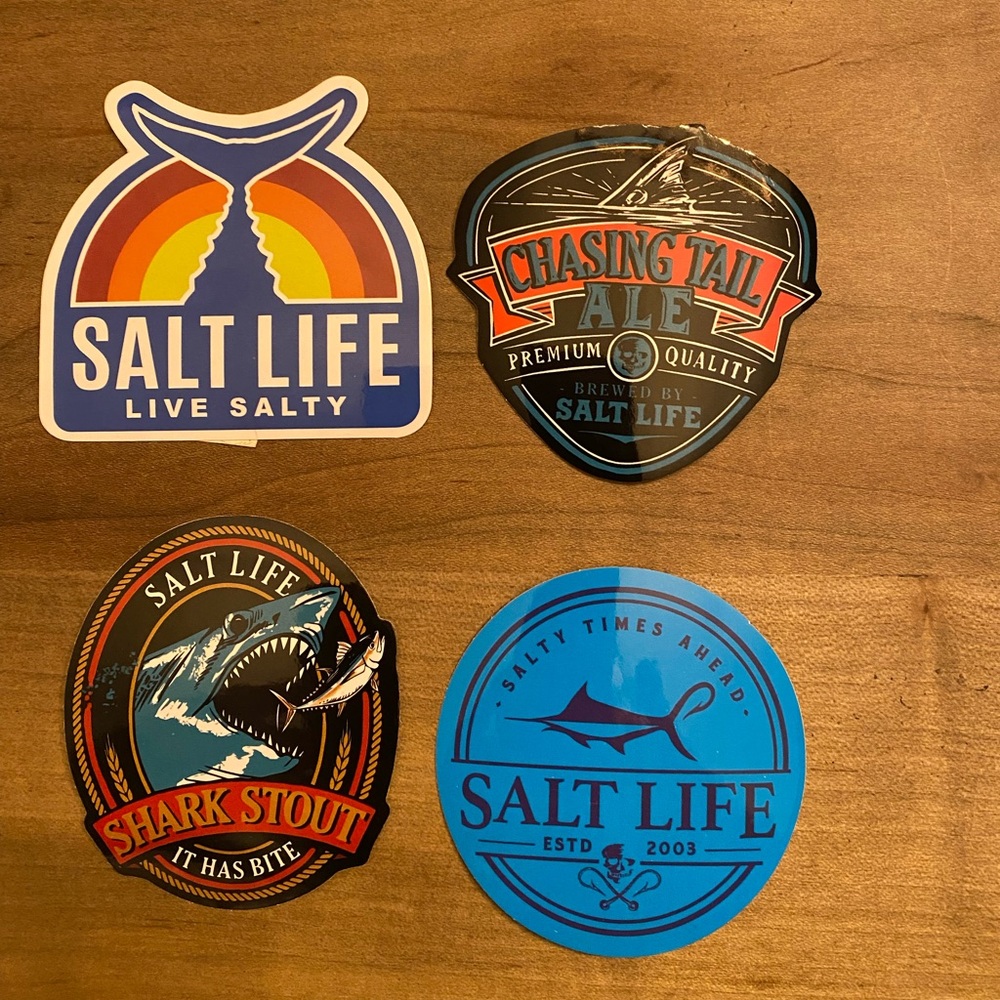 Salt Life Lot Of 4 Color Decals 2.5” New (2) Beer (2) Salt Life